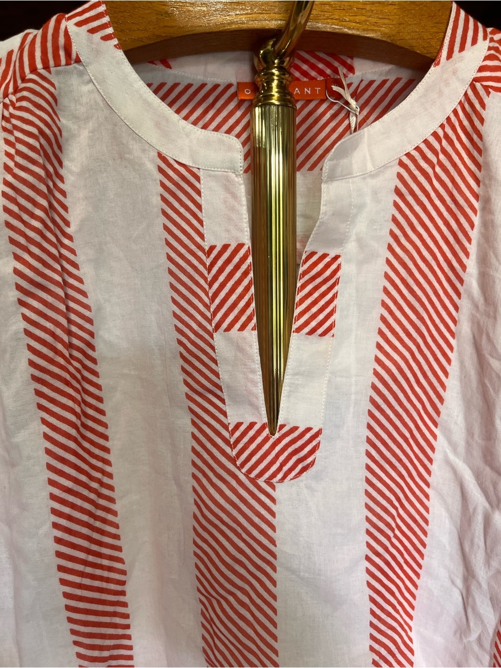 Oliphant NEW Coral and White Striped Tiered Mini Dress XL - Picture 7 of 14